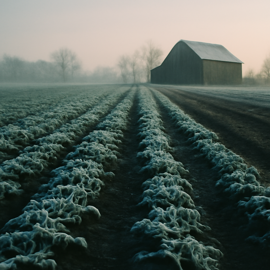Winter field with cover crop
