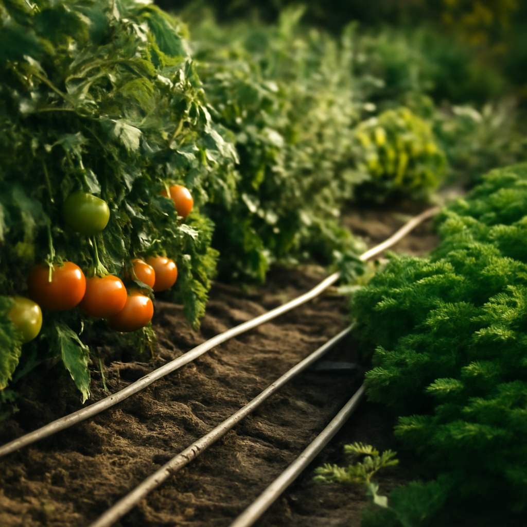 Hand-tended vegetable beds
