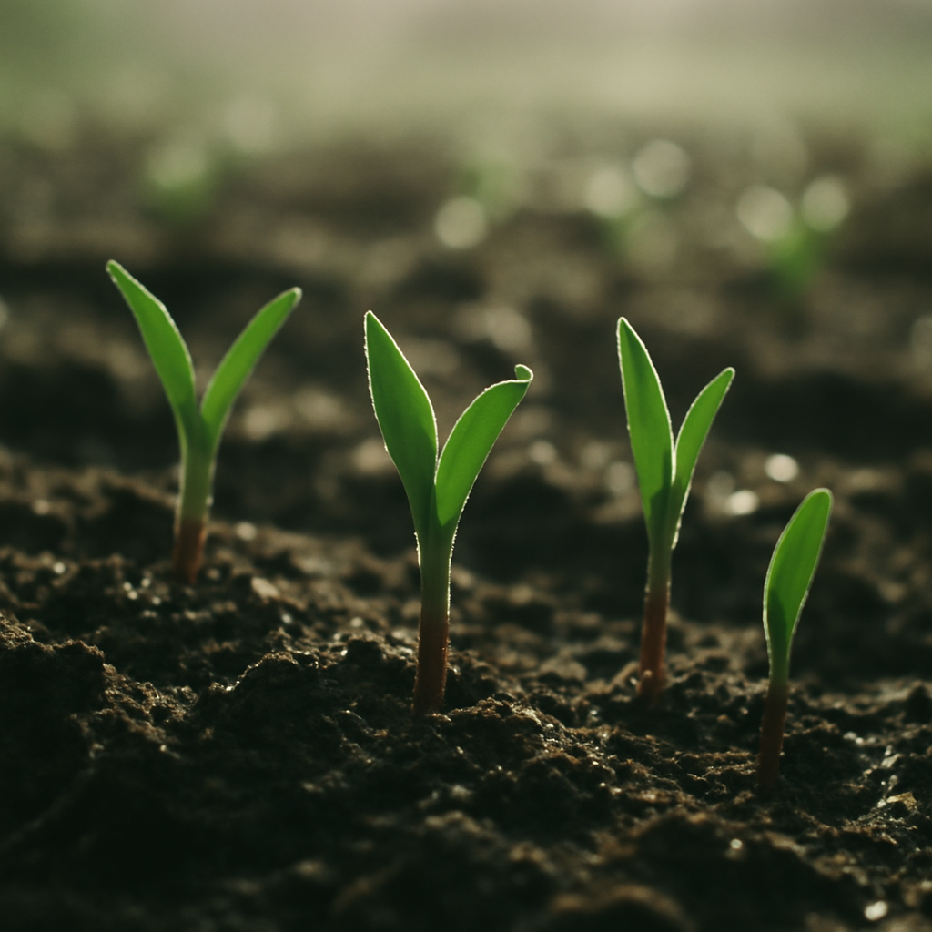 Spring cover-crop sprouts