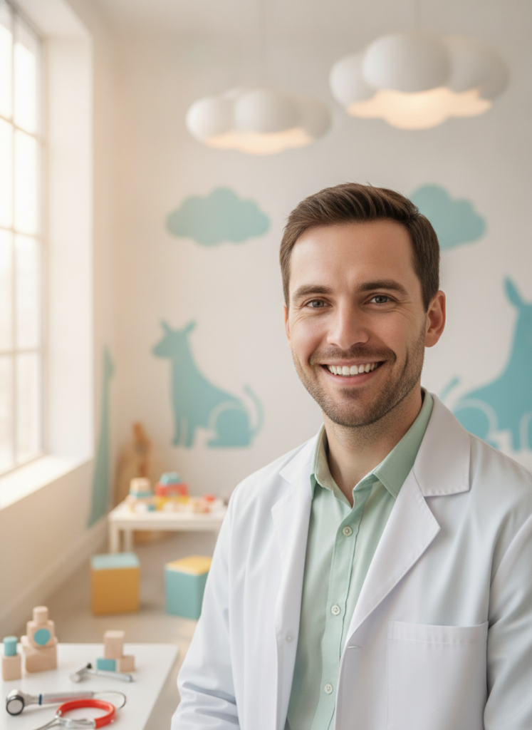 Portrait of a friendly male pediatrician