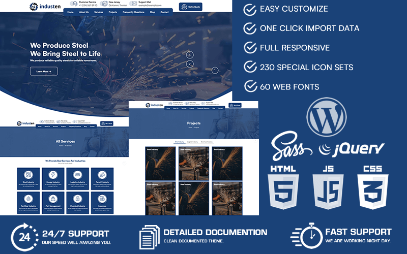 Industen – Industrial Company & Business Service WordPress Theme