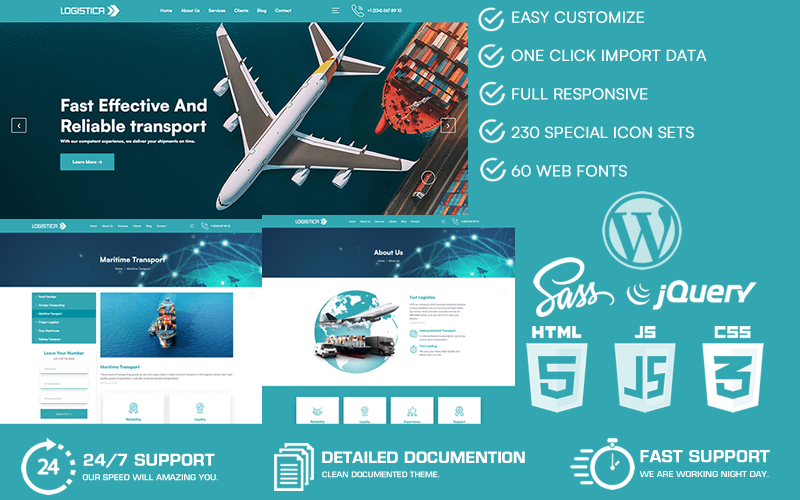 Logistica – Logistic & Transportation Service WordPress Theme