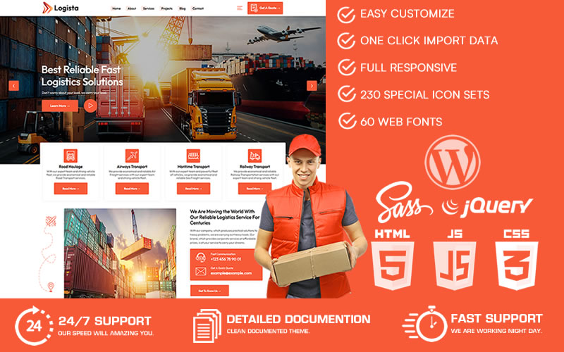 Logista – Transport & Logistics WordPress Theme