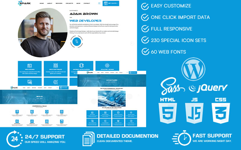Sparka – Personal Portfolio Creative WordPress Theme