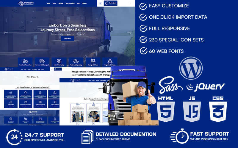 Transporta – Movers & Transportation WordPress Theme
