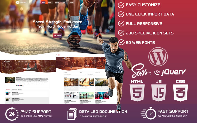 Runova – Running Club & Marathon WordPress Theme