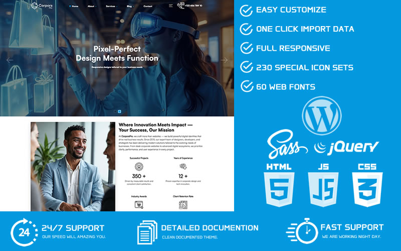 CorporaPro – Modern Corporate Business WordPress Theme