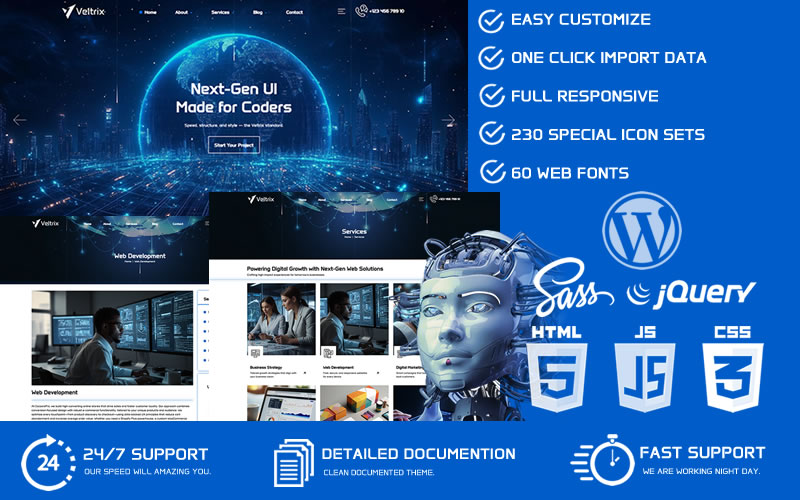 Veltrix – Web Development WordPress Theme