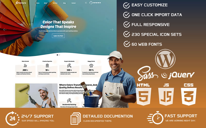 Paintora – Painting Company WordPress Theme