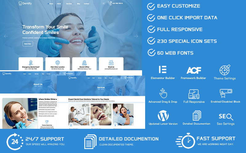 Dentify – Dental Clinic & Dentist WordPress Theme